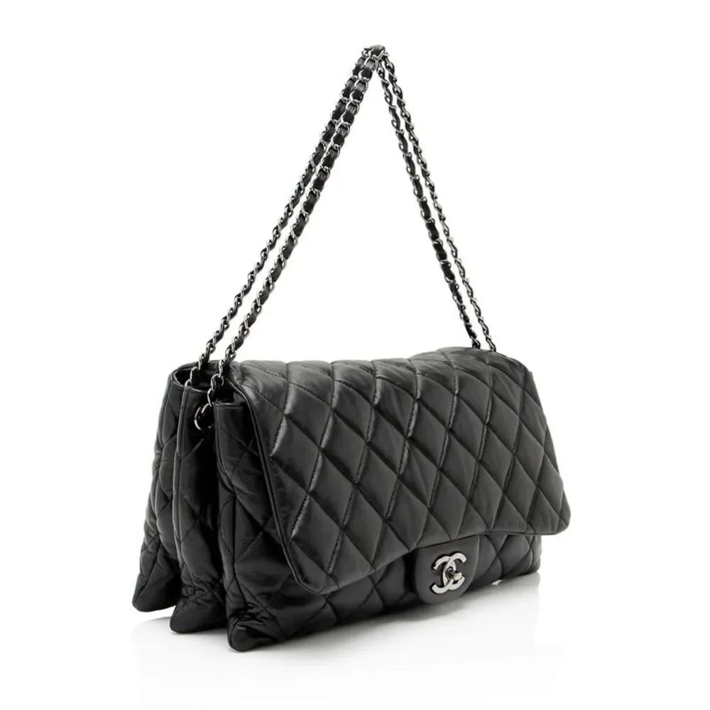 Chanel Lambskin 3 Accordion Maxi Flap Bag - Picture 2 of 13